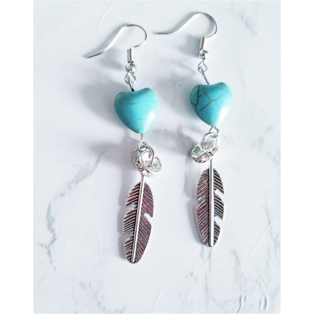 Turquoise Heart Earrings